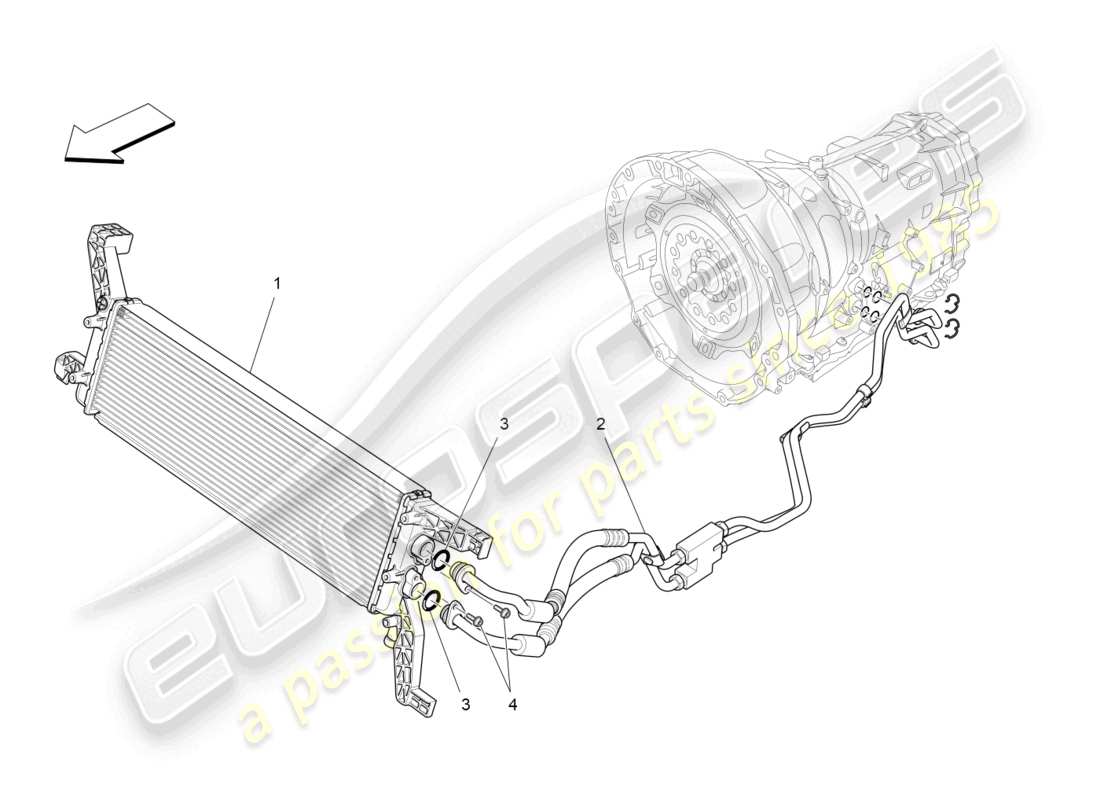 maserati ghibli (2014) diagrama de piezas de lubricación y refrigeración del aceite de la caja de cambios