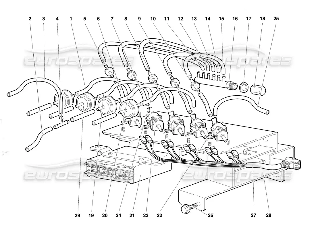 lamborghini diablo se30 (1995) control climatico diagrama de piezas