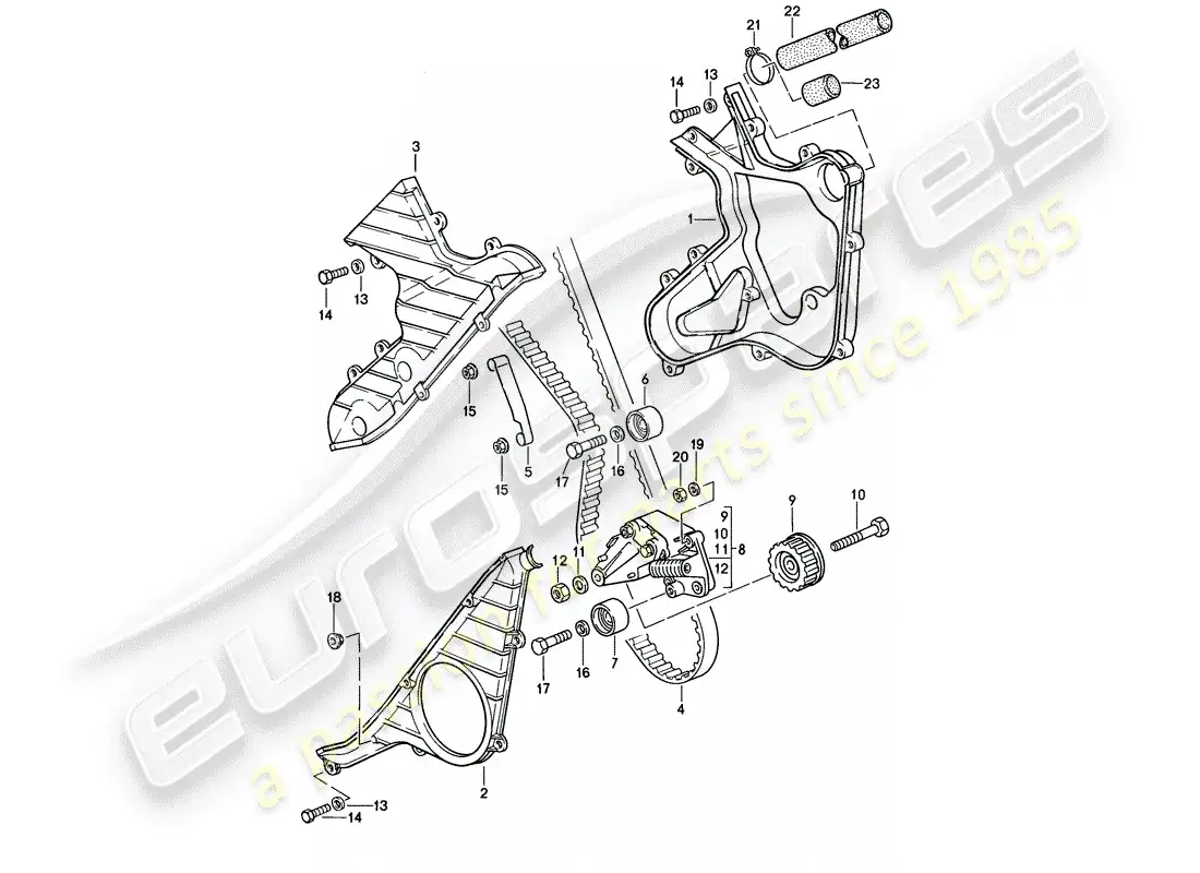 porsche 1988 (944) mecanismo de impulsión - árbol de levas - d - mj 1987>> diagrama de piezas