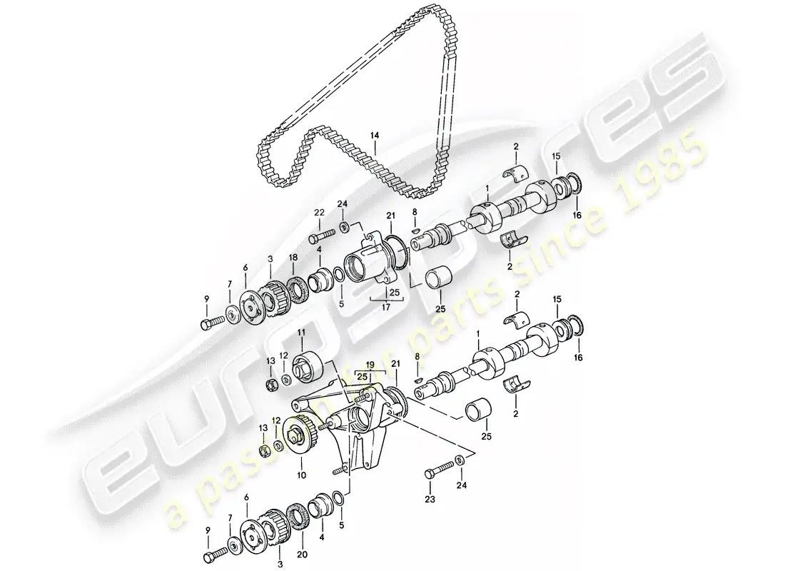porsche 1988 (944) mecanismo de impulsión - eje diagrama de piezas