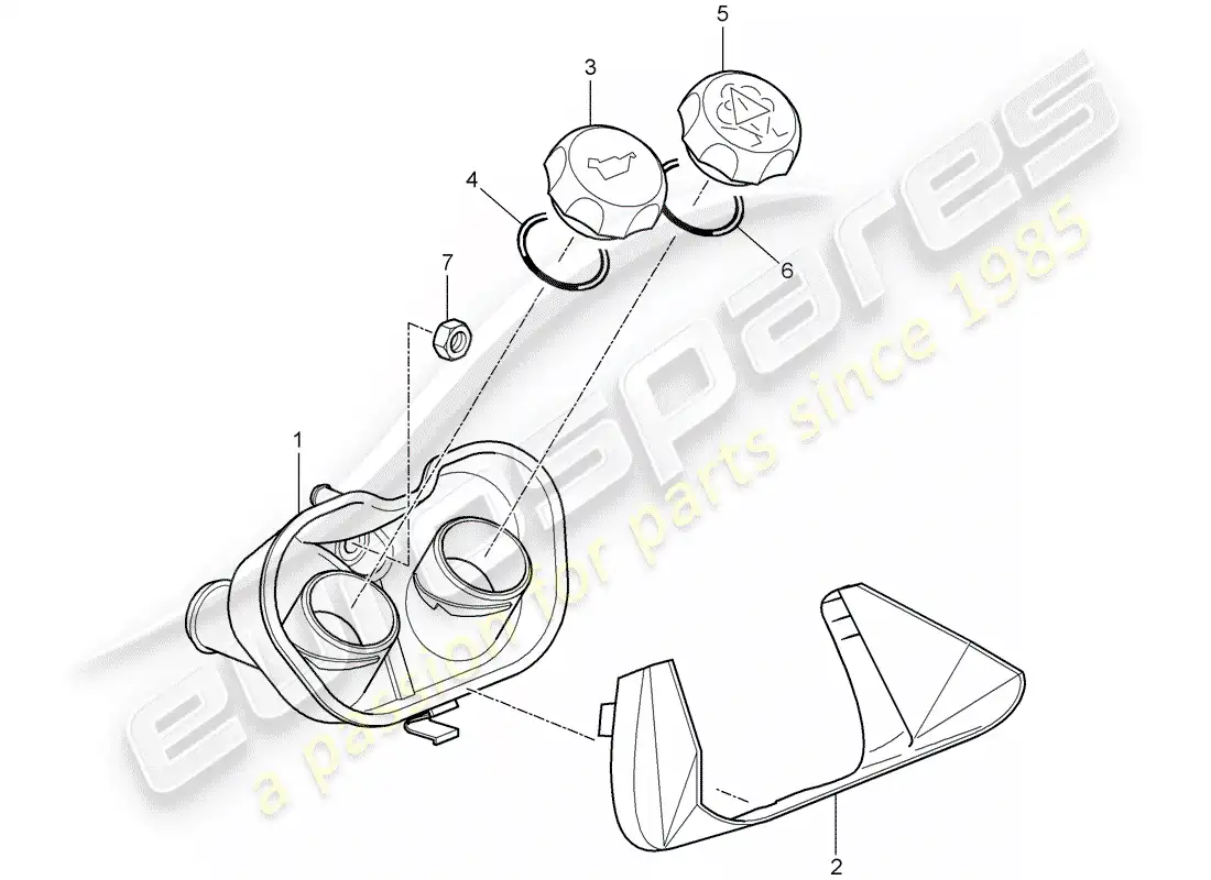 porsche 2008 (987 boxster) water cooling 4 diagrama de piezas