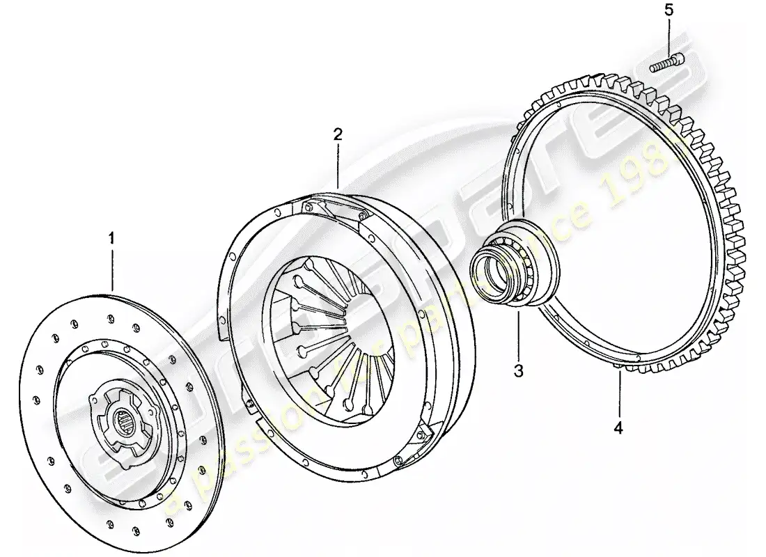 porsche 1990 (944) embrague diagrama de piezas