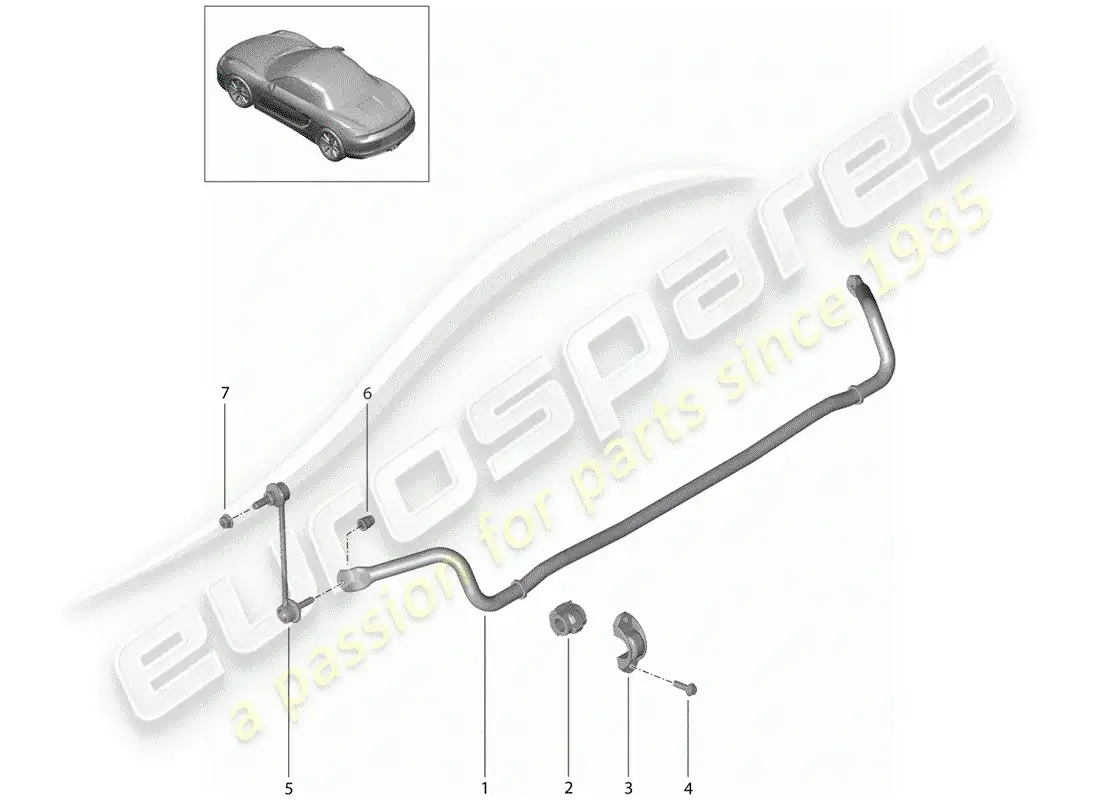 porsche 2012 (981 boxster) estabilizador diagrama de piezas