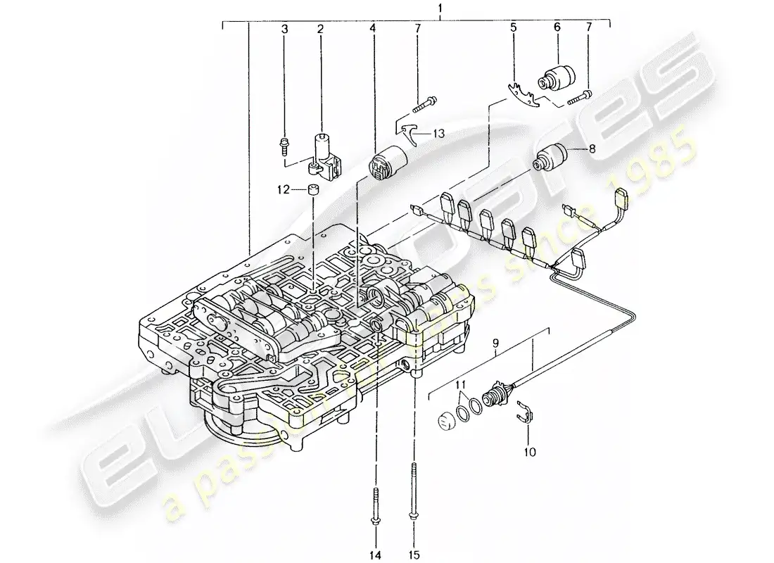 porsche 2004 (986 boxster) tiptronic - - cuerpo de válvula - electroválvula - regulador de presión diagrama de piezas