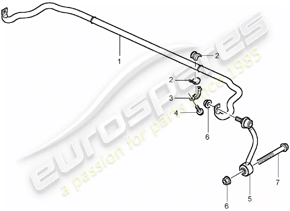 porsche 2003 (cayenne e1 9pa) estabilizador diagrama de piezas
