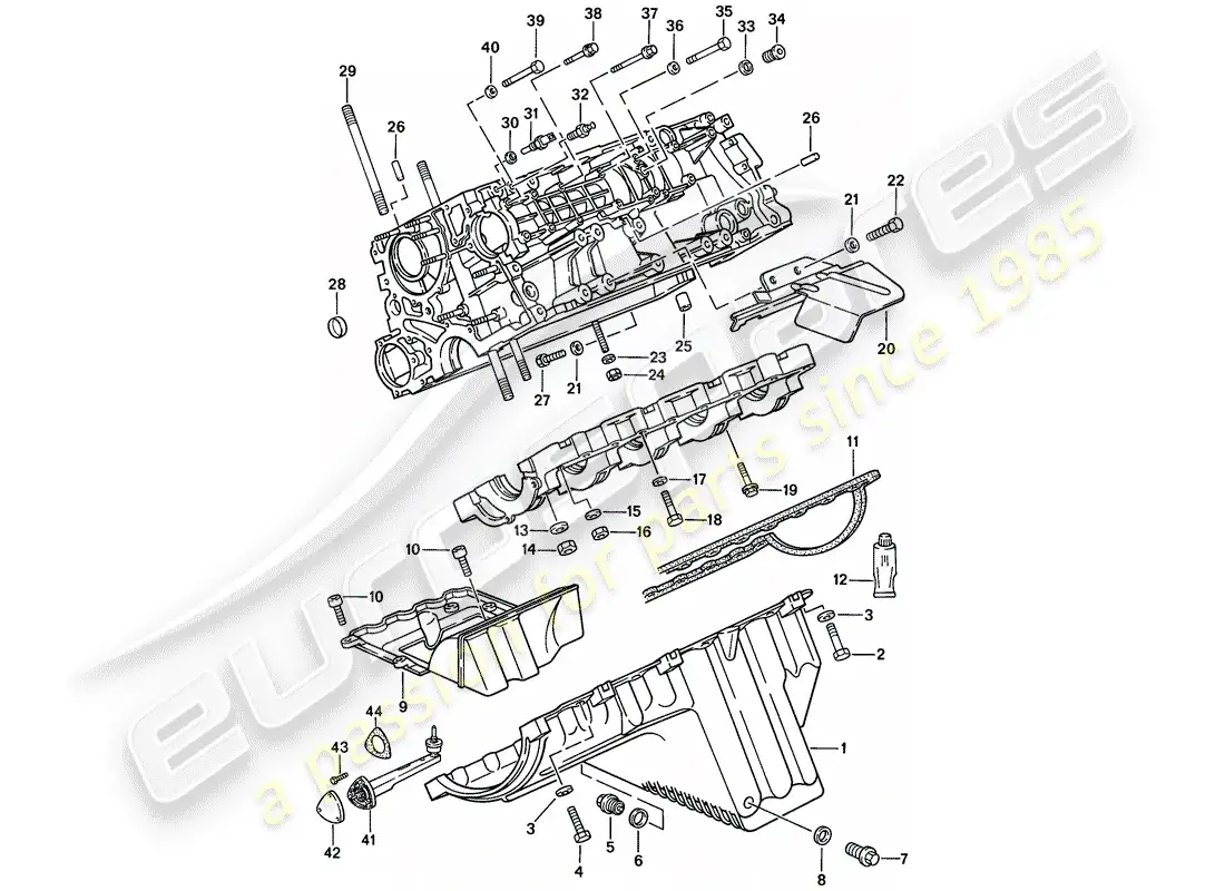 porsche 1986 (944) carter - sujetadores - d - mj 1987>> diagrama de piezas