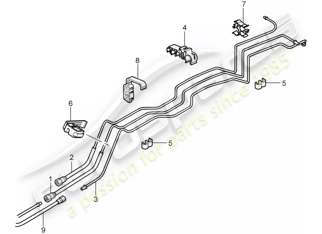 porsche 2009 997-2 turbo / gt2 fuel system diagrama de piezas