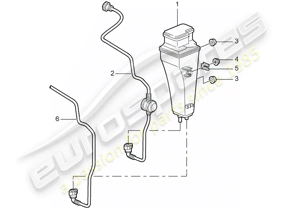 porsche 2009 997-2 turbo / gt2 bote de emisiones evaporativas diagrama de piezas