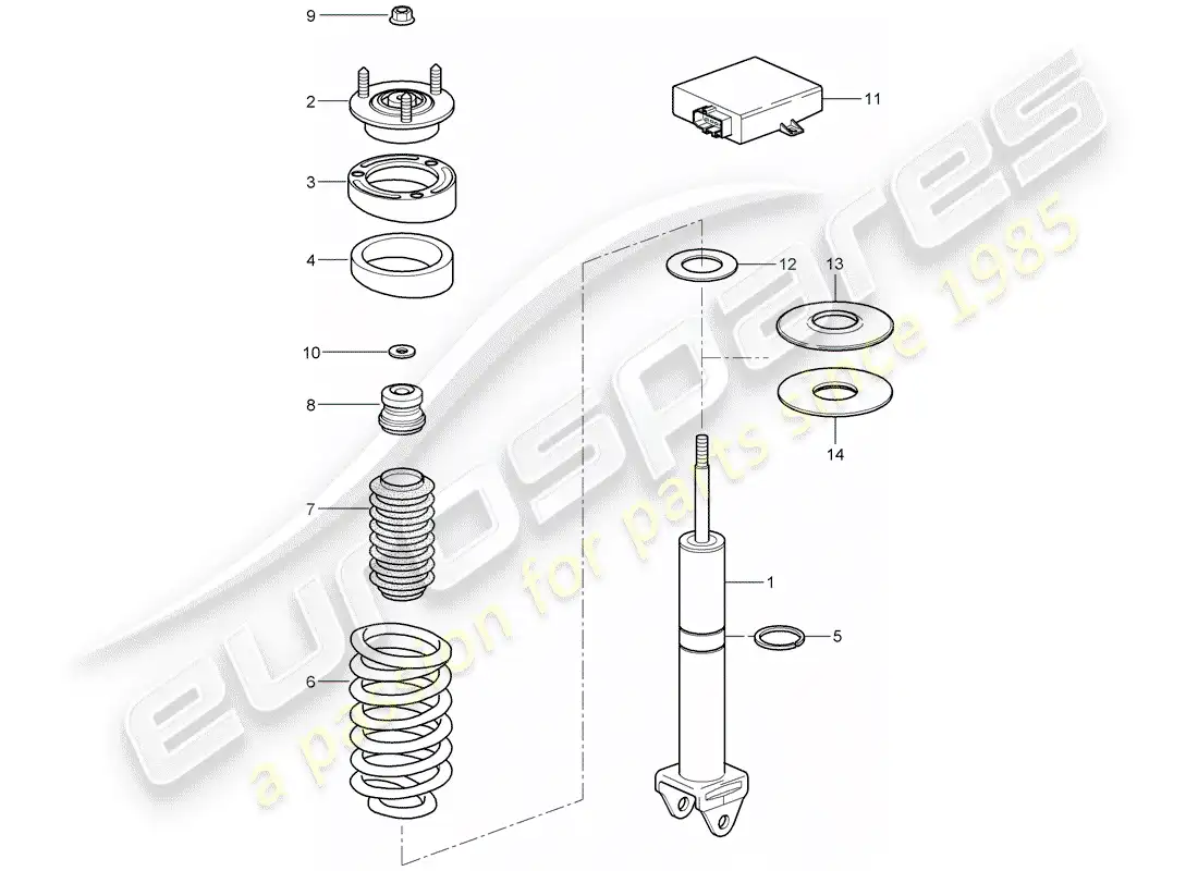 porsche 2006 (997-1) amortiguador diagrama de piezas