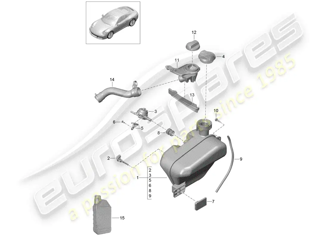 porsche 2020 (991-2) water cooling diagrama de piezas