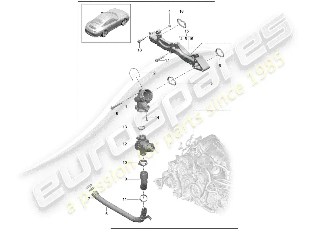 porsche 2019 (991-2) submarco diagrama de piezas