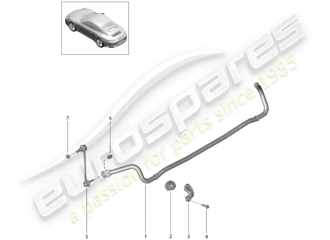 porsche 2019 (991-2) estabilizador diagrama de piezas