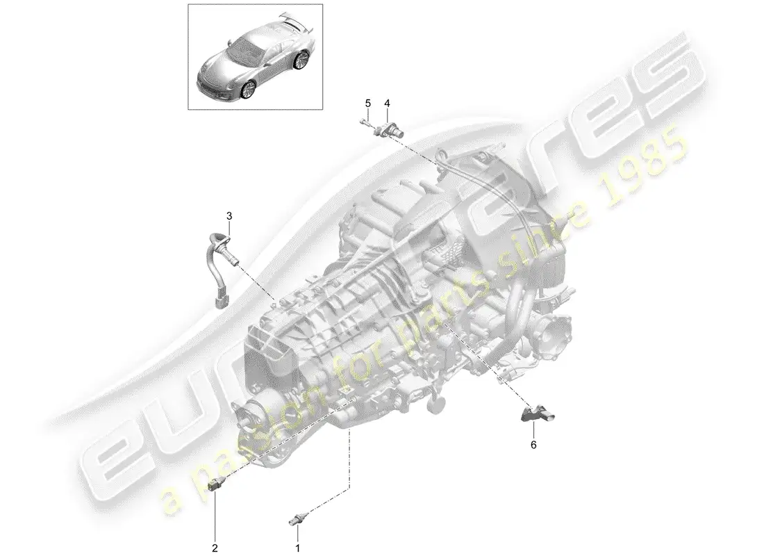 porsche 2014 (991-1 r/gt3/rs) manual gearbox diagrama de piezas