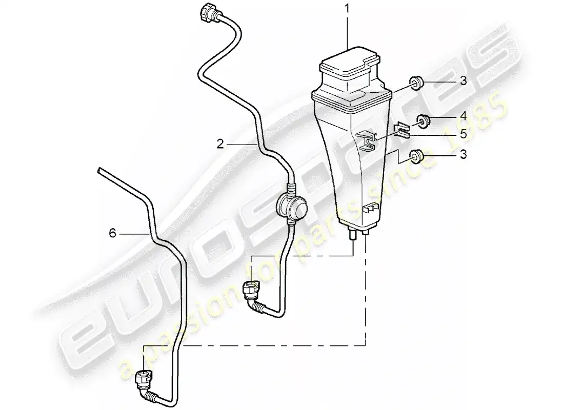 porsche 2007 (987 boxster) bote de emisiones evaporativas diagrama de piezas