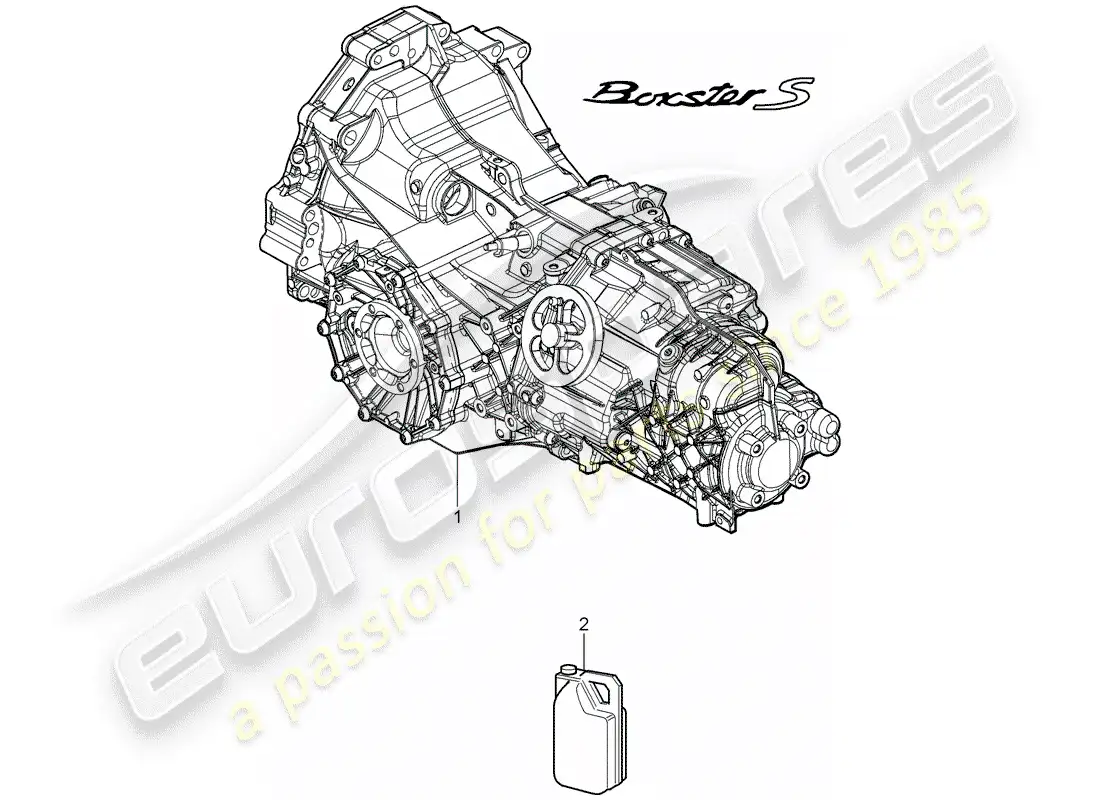 porsche 2007 (987 boxster) transmisión de repuesto diagrama de piezas