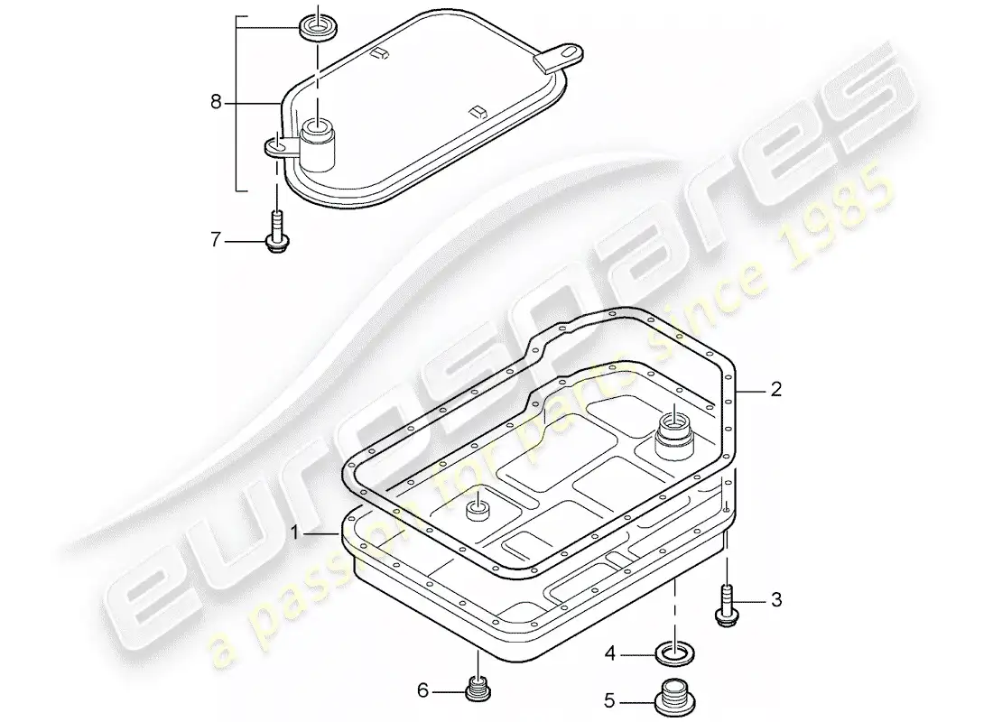 porsche 2007 (987 boxster) tiptronic diagrama de piezas