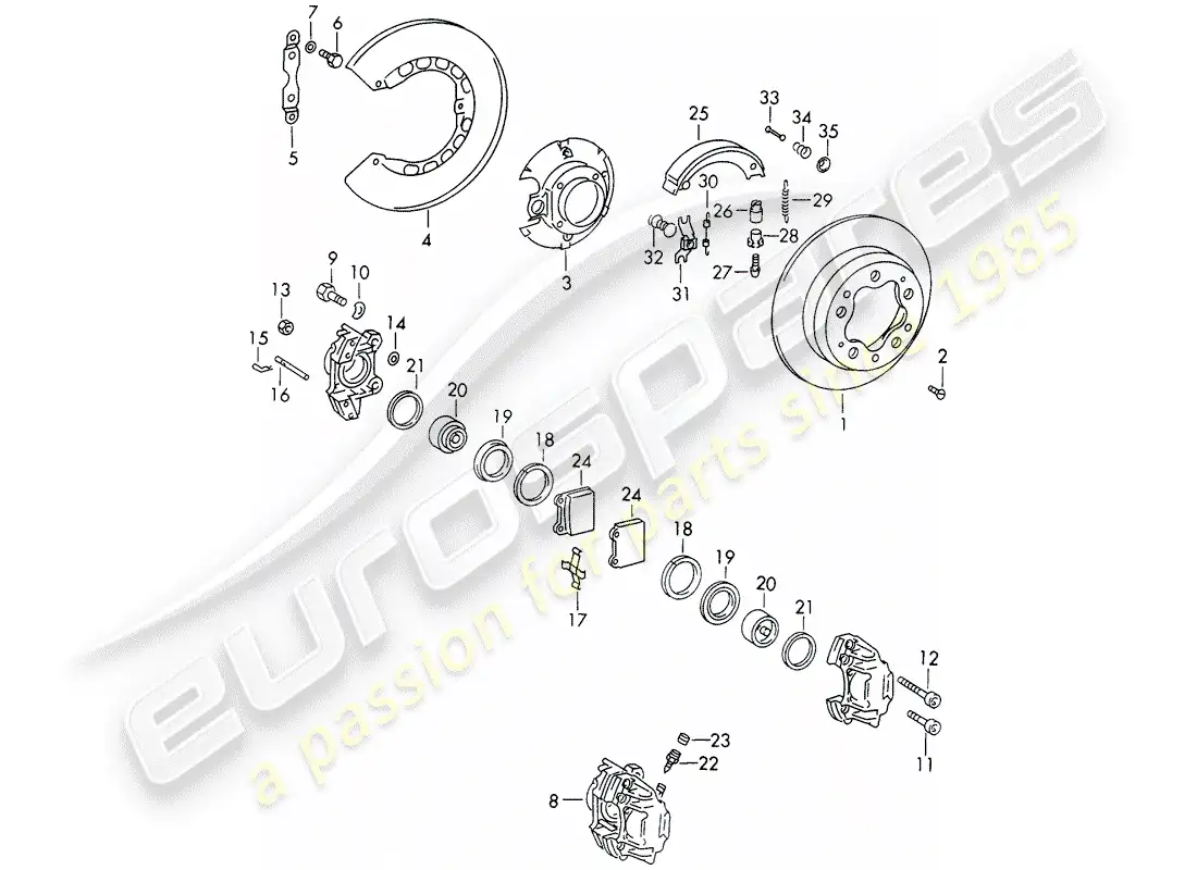 porsche 1965 (911/912) frenos de disco - d - mj 1969>> - mj 1969 diagrama de piezas