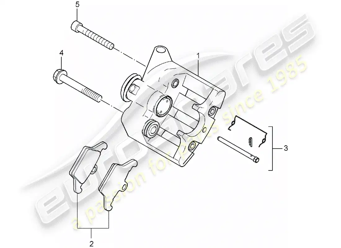 porsche 2005 (carrera gt) pinza fija - para - freno de mano esquema de piezas