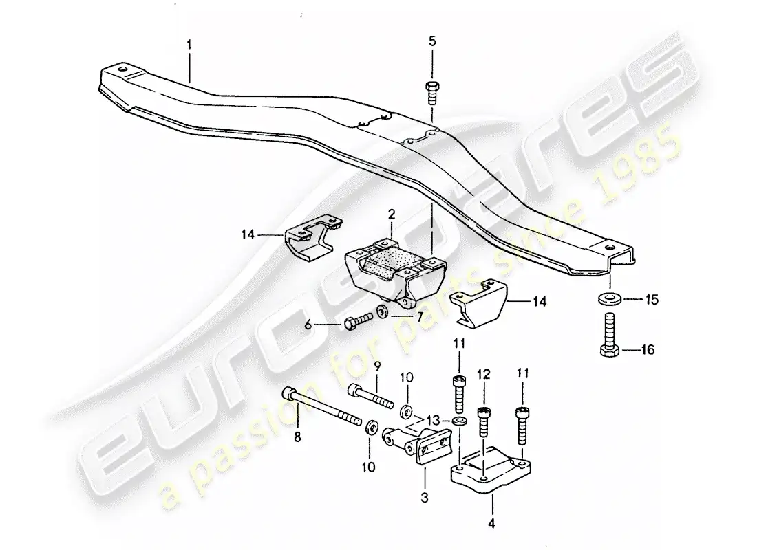 porsche 1986 (944) suspensión de la transmisión - transmisión automática diagrama de piezas