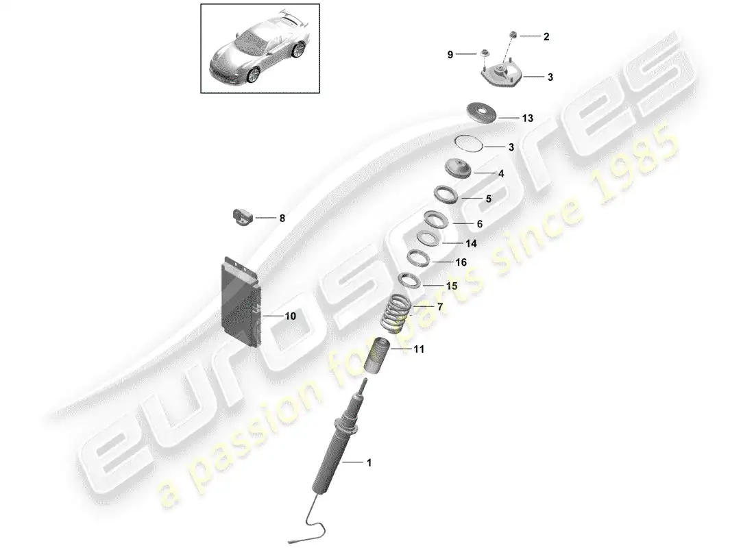 porsche 2016 (991-1 r/gt3/rs) amortiguador de vibraciones diagrama de piezas
