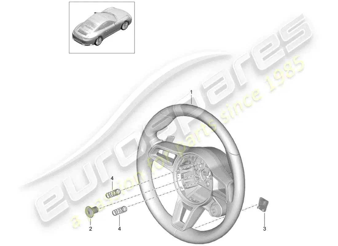 porsche 2019 (991-2) volante diagrama de piezas