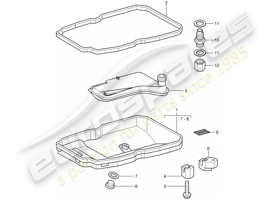 porsche 2009 997-2 turbo / gt2 tiptronic diagrama de piezas