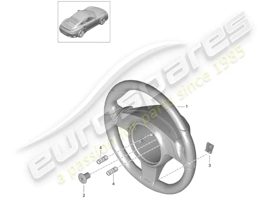 porsche 2015 (991-1 turbo) volante diagrama de piezas
