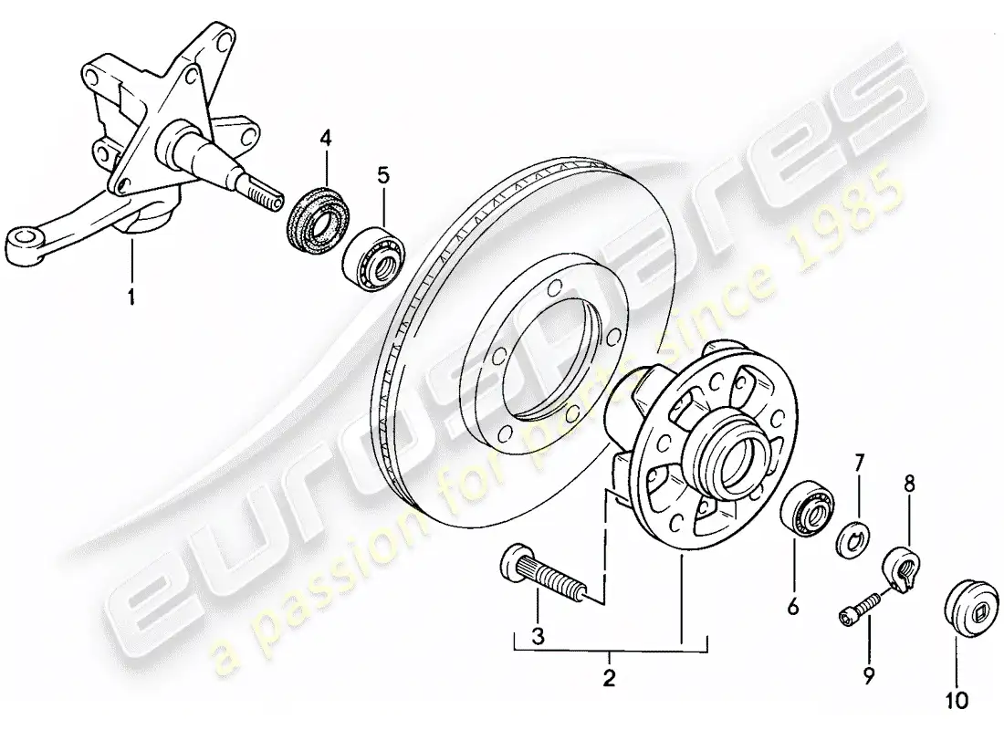 porsche 1986 (944) muñón de dirección - lubricantes diagrama de piezas