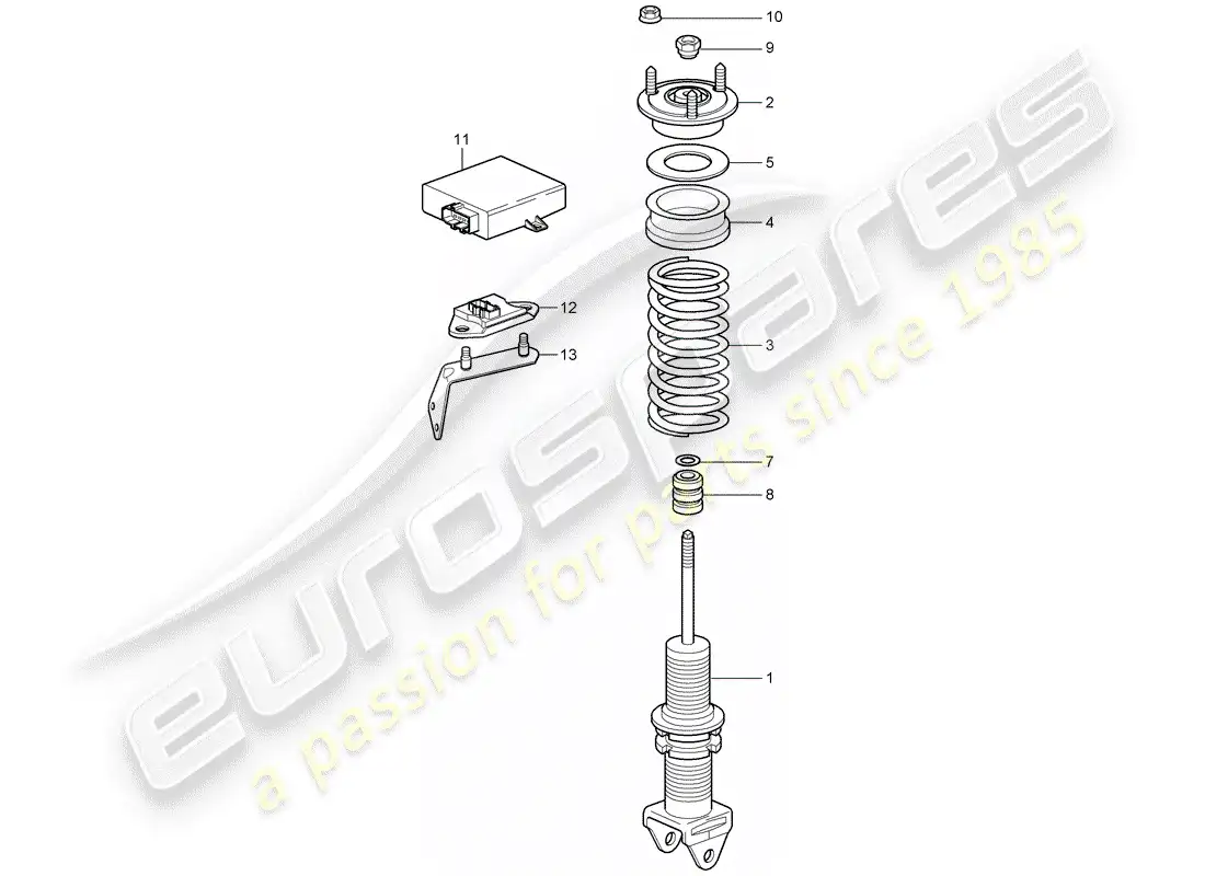 porsche 2008 (997-1 turbo / gt2) amortiguador diagrama de piezas