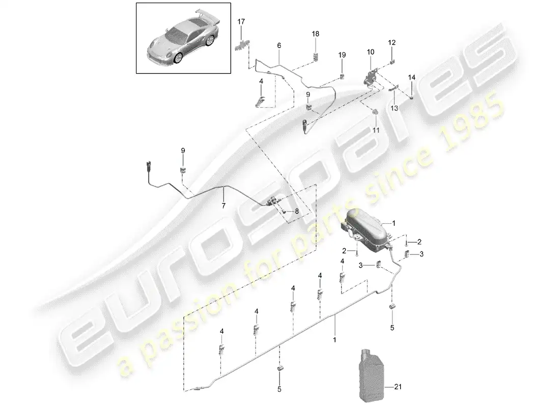 porsche 2015 (991-1 turbo) sistema autonivelante diagrama de piezas
