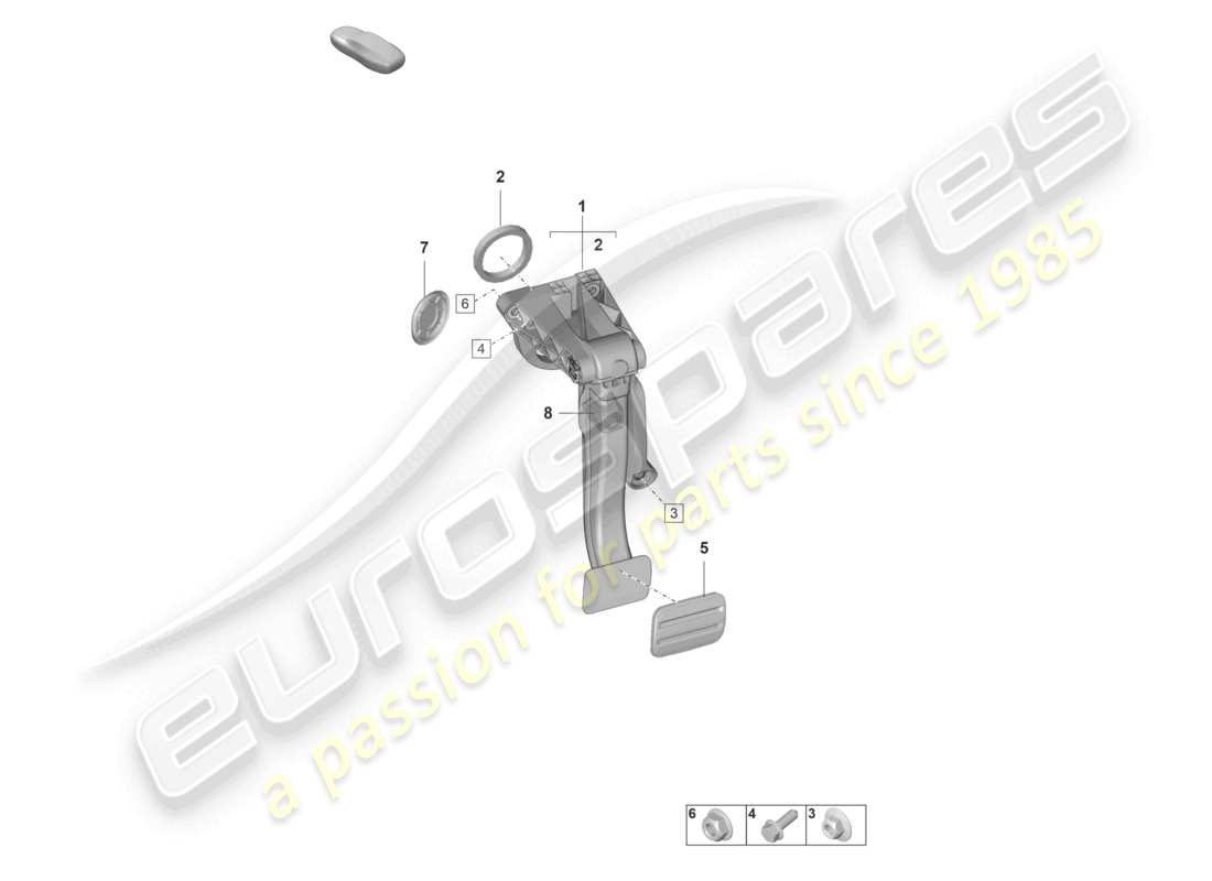 porsche 2021 (992-1 gt3/rs/st) diagrama de piezas del pedal de freno para caja de cambios de doble embrague 7-speed