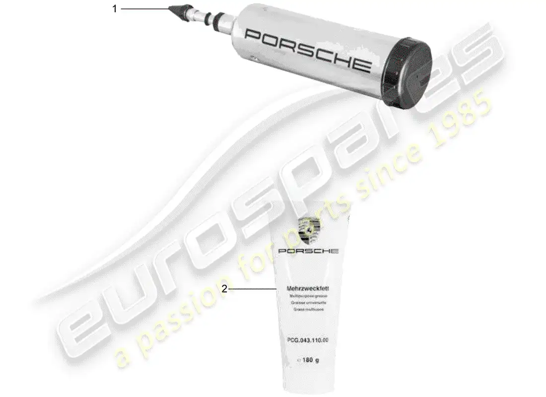 porsche 2011 (accessories) herramienta - lubricantes diagrama de piezas