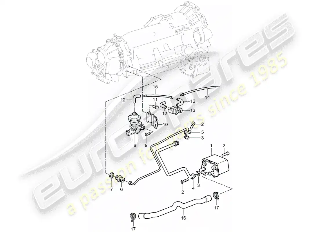 porsche 2008 (997-1 turbo / gt2) diagrama de piezas tiptronic
