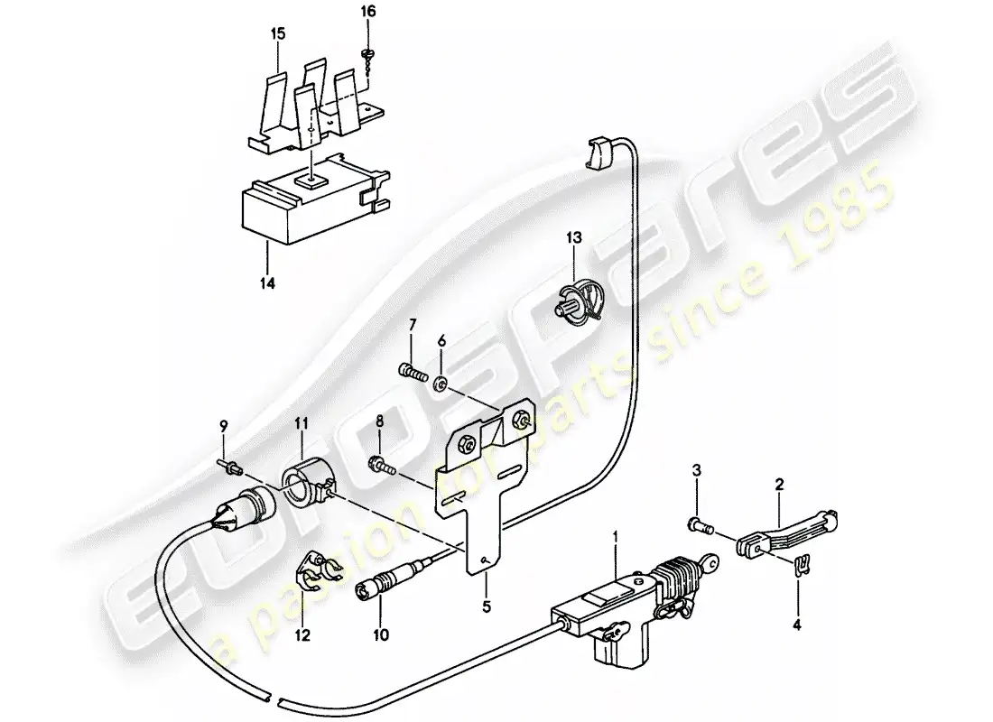 porsche 1988 (944) sistema de cierre central - d - mj 1986>> diagrama de piezas