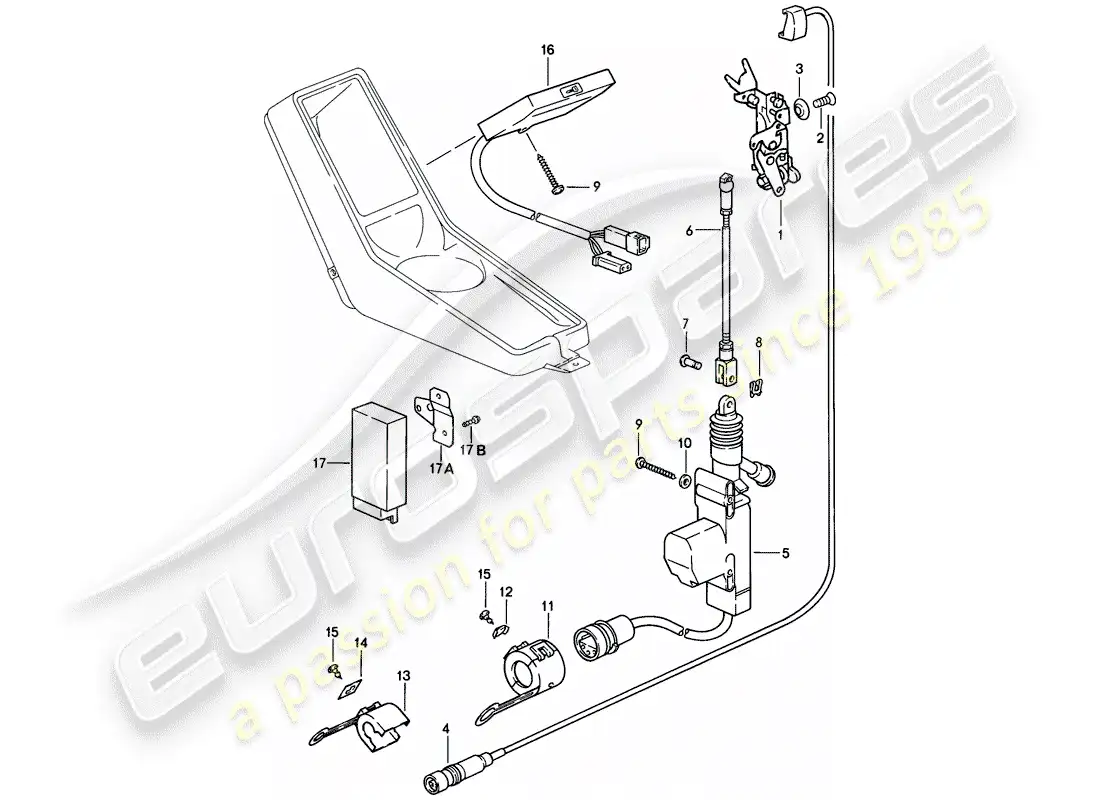 porsche 1984 (911) sistema de cierre centralizado diagrama de piezas
