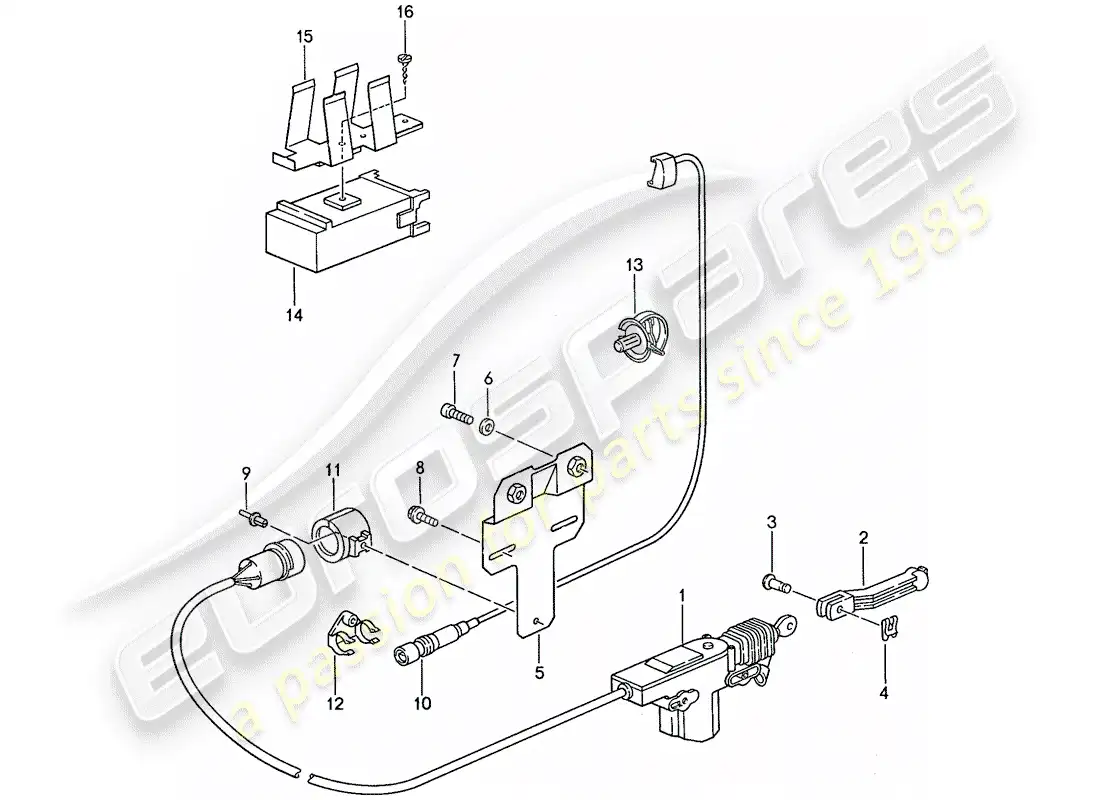 porsche 1990 (944) sistema de cierre centralizado diagrama de piezas