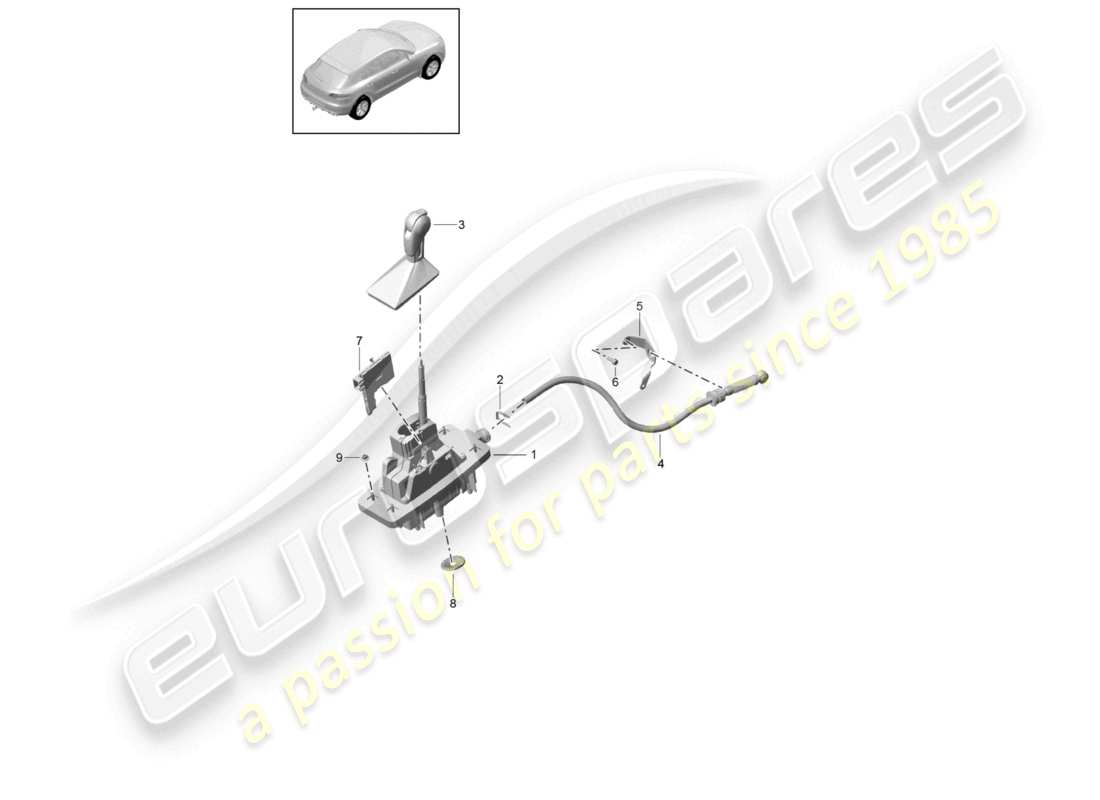 porsche 2021 (macan) palanca selectora - pdk - d - mj 2022>> diagrama de piezas