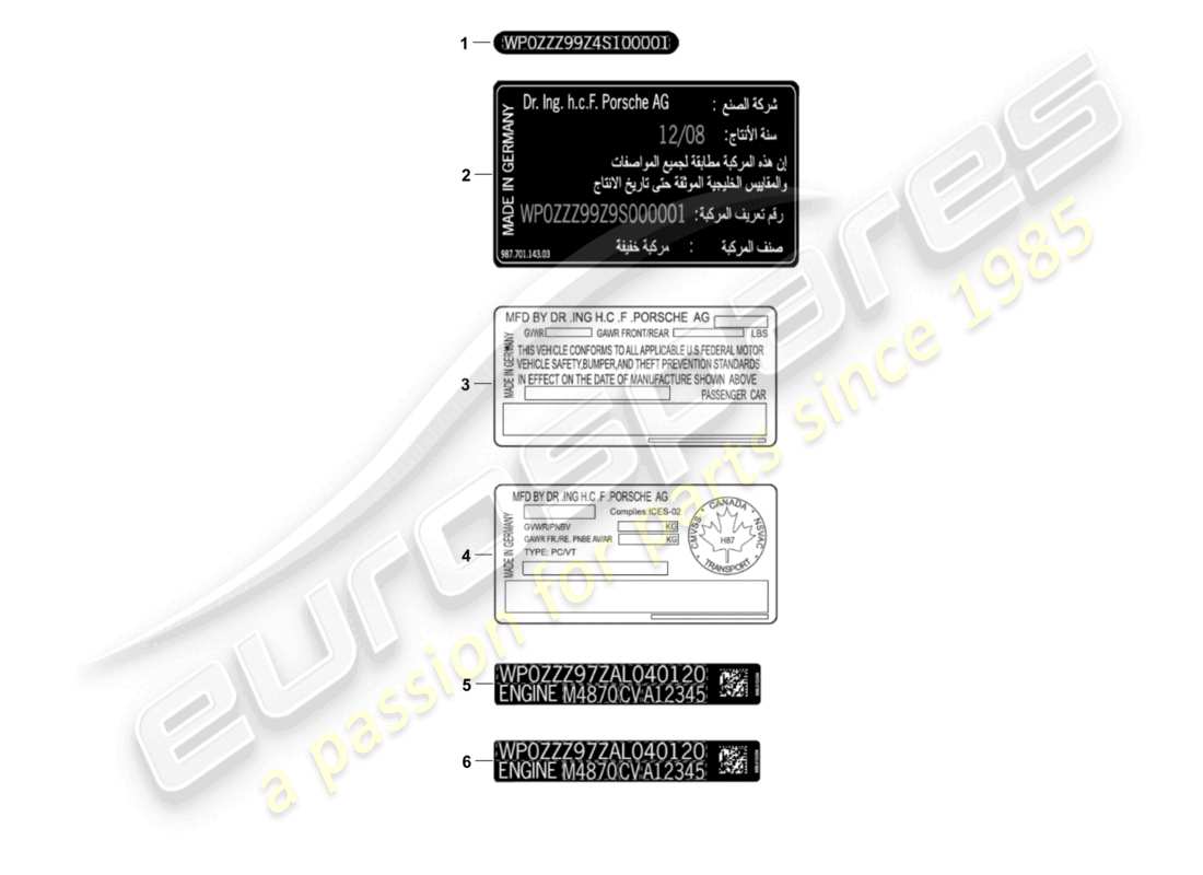 porsche 2021 (718 cayman gt4) señales/avisos diagrama de piezas