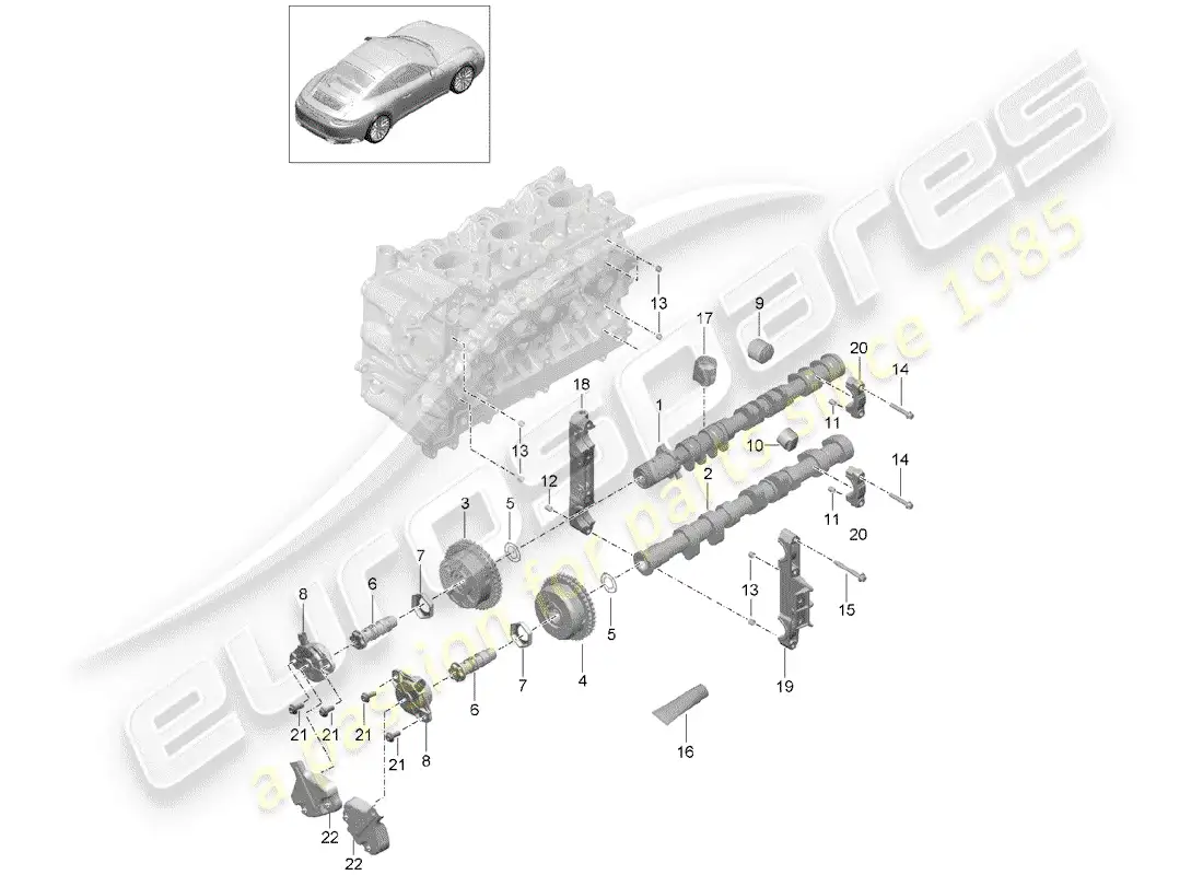 porsche 2020 (991-2) árbol de levas diagrama de piezas