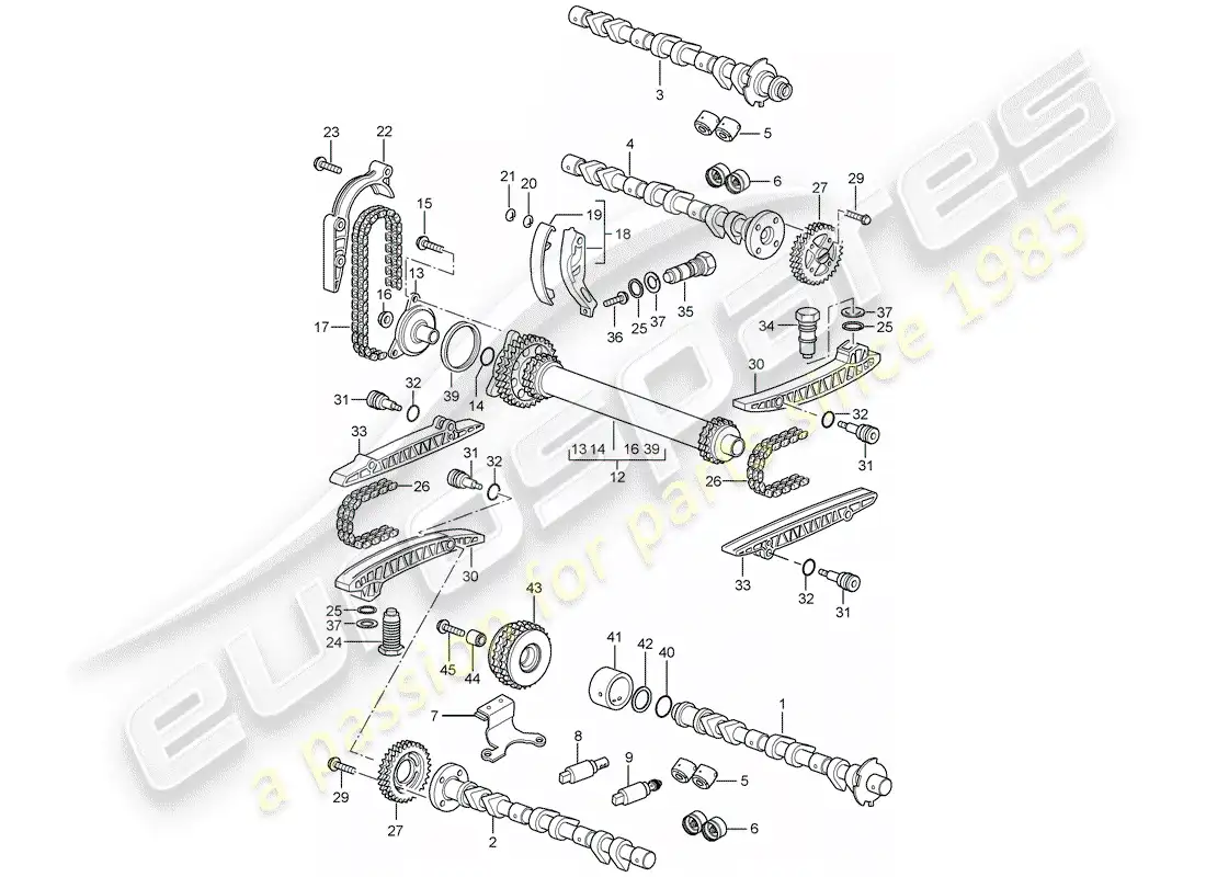 porsche 2008 (997-1) árbol de levas diagrama de piezas
