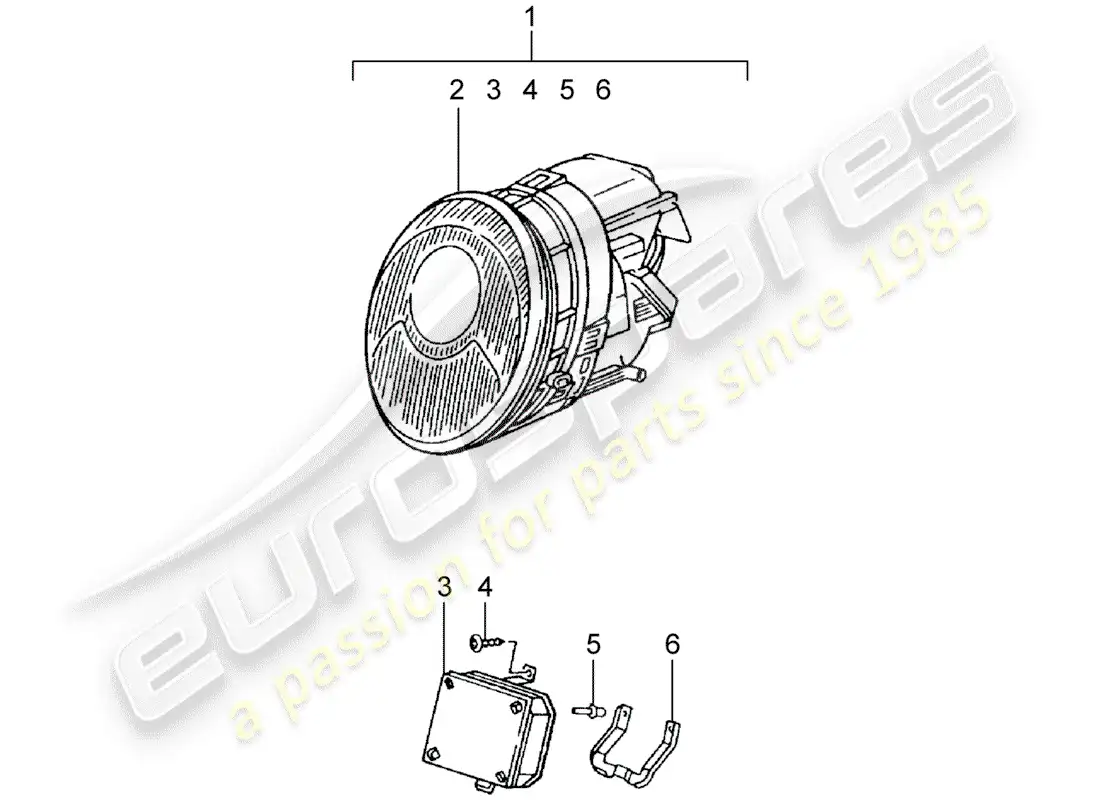 porsche 1956 (accessories) faro - litronic - información técnica - 911(993) - 9415 - atención diagrama de piezas
