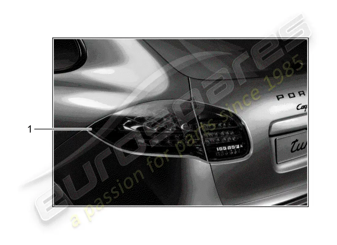 porsche 2014 (tequipment cayenne) diagrama de piezas de la luz trasera