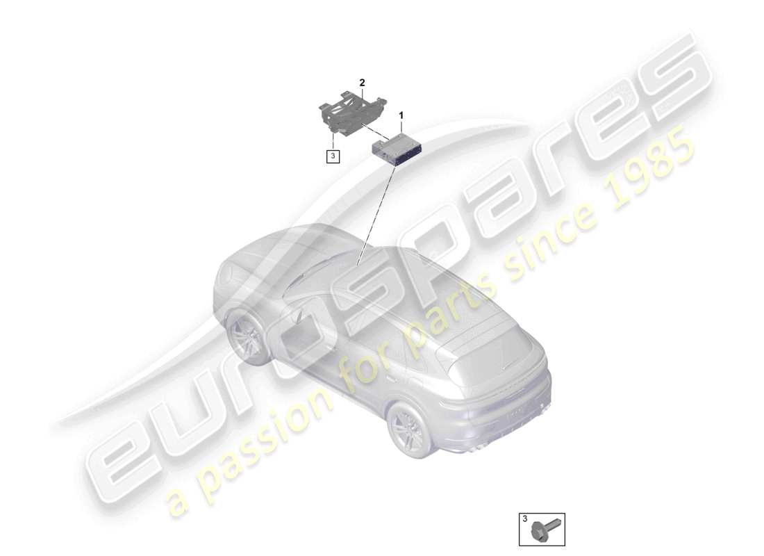 porsche 2023 (cayenne e3 pa) mib de la computadora central diagrama de piezas