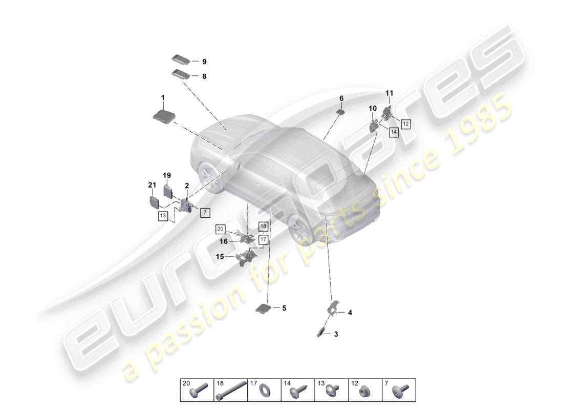 porsche 2023 (cayenne e3 pa) unidad de control para bloqueos diferenciales unidad de control para puerta de enlace caja de cambios bomba de combustible diagrama de piezas