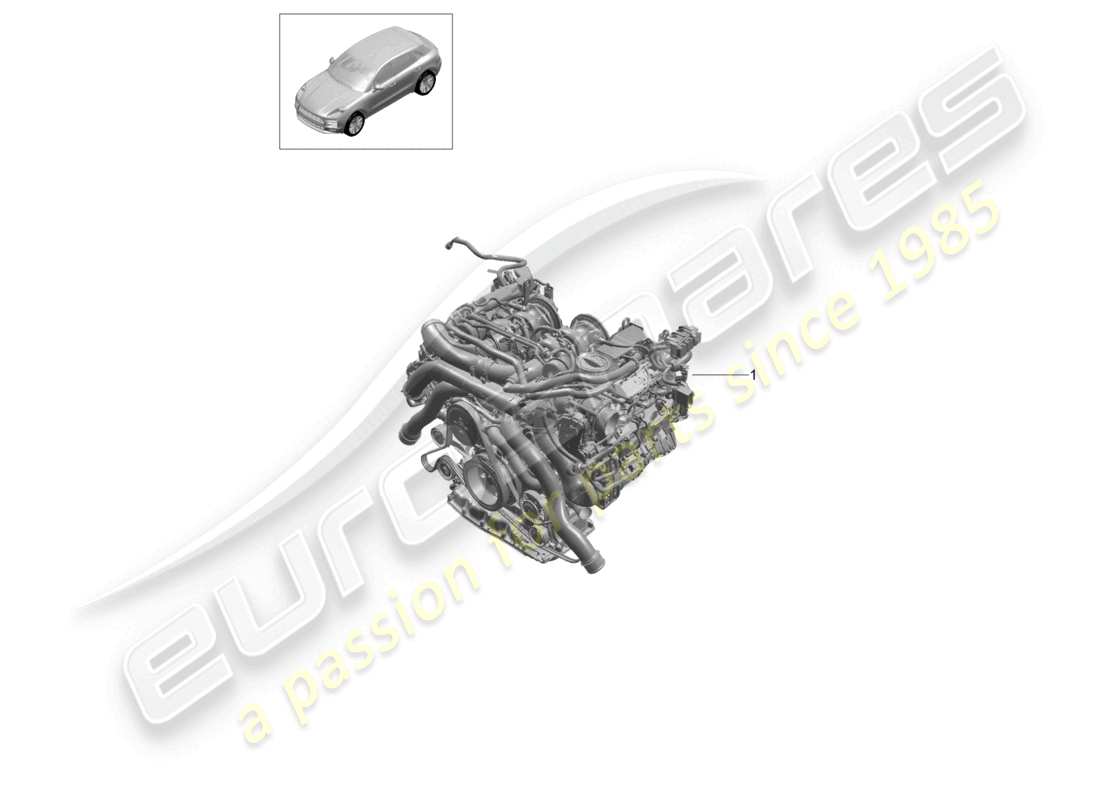 porsche 2021 (macan) motor de reemplazo (completo) diagrama de piezas