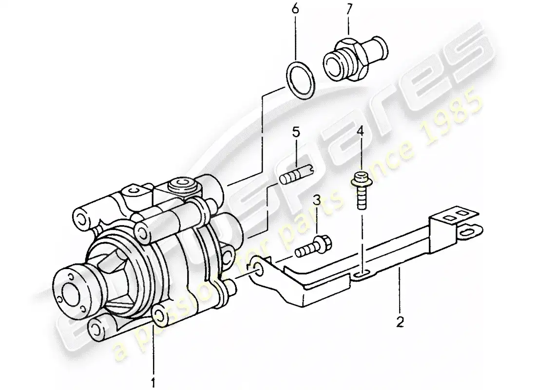 porsche 1998 (993) dirección asistida - bomba de dirección asistida diagrama de piezas