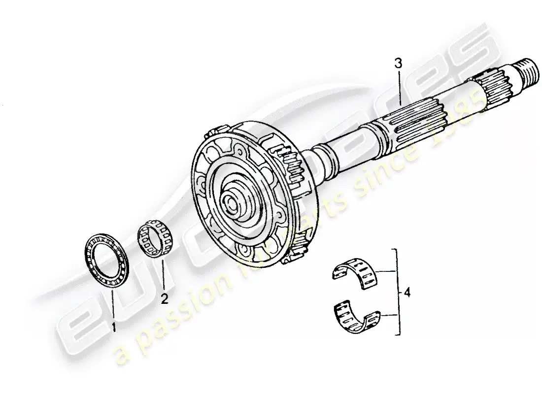 porsche 1992 (928) transmisión automática - portador piñón planeta diagrama de piezas
