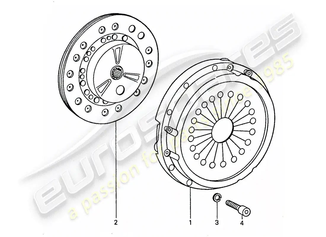 porsche 1977 (911) embrague diagrama de piezas