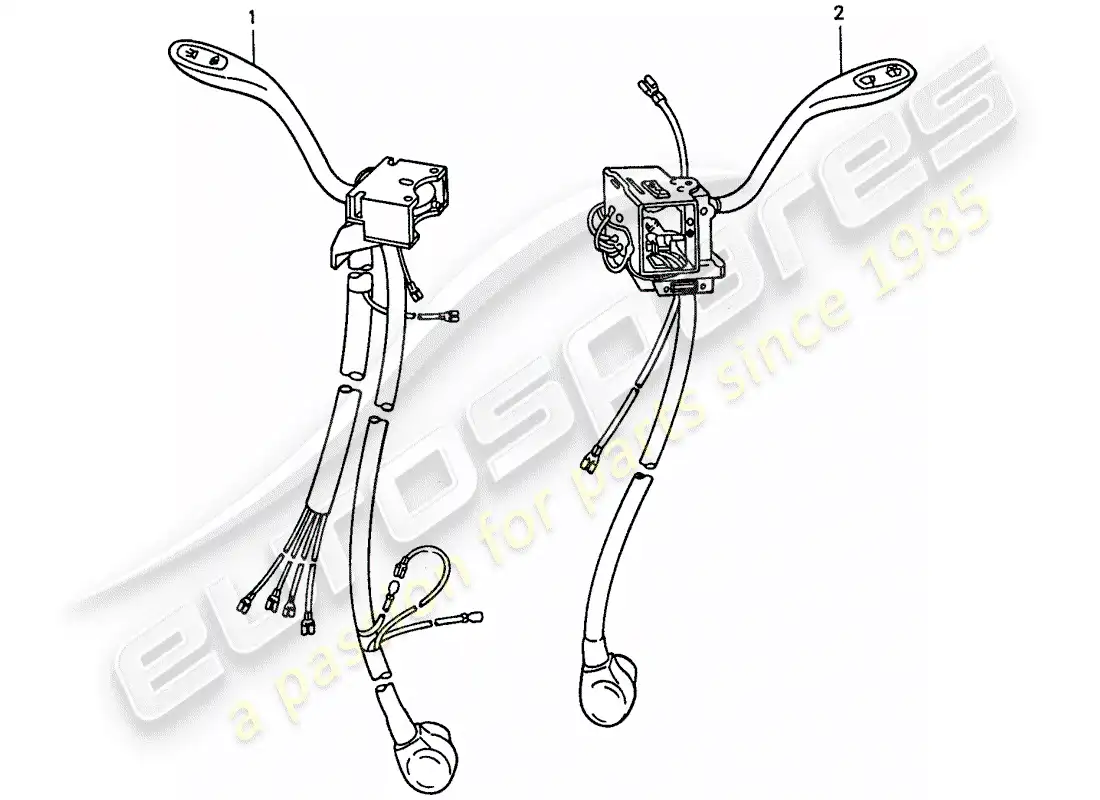 porsche 1977 (911) interruptor de la columna de dirección diagrama de piezas