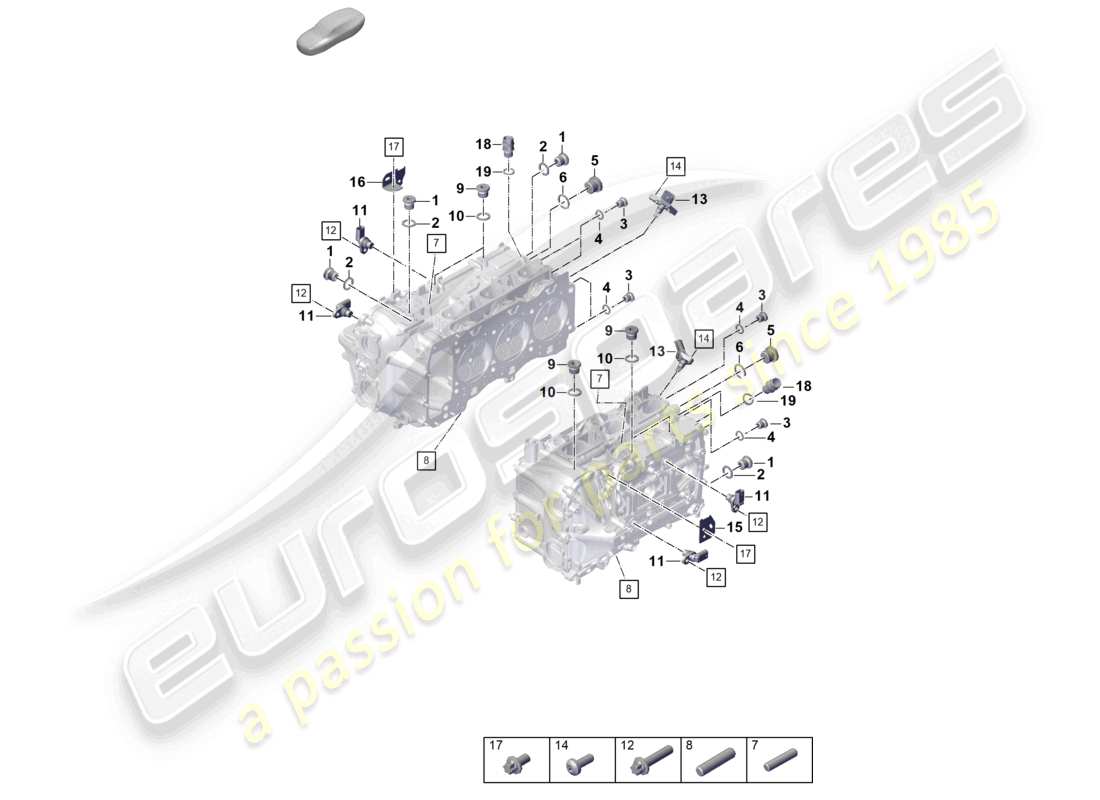 porsche 2024 (992-2 gt3/rs/st) culata piezas individuales tapón de sellado sensores diagrama de piezas